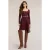 Motivi Flare Dress In Mixed Lurex Knit Burgundy