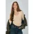 Geribde blouse met V-hals en knopen