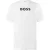 Boss Heren-T-shirt met korte mouwen en logo (Wit)