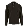 SOLS Heren Perfecte Lange Mouw Pique Polo Shirt (Zwart)