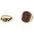 PIECES ring PCPAULINE – set van 2 goudkleurig/bruin