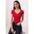 TRENDYOLMİLLA Dames Rood Effen Kort Getailleerd T-shirts