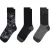 Ted Baker Heren Formele Crew Sokken (Set van 3) (Zwart)