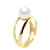 Rush Ring zoetwaterparels Button 7-8mm Natural White Yellow Gold