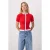TRENDYOLMİLLA Dames Rood Colorblock Kort Getailleerd Blouses