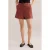 WE Fashion wide leg high waist casual short met linnen roodbruin