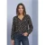 Blouse met lange mouwen, split in de hals en ruches