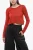 Cropped trui met ronde hals en viscosemix in rood