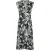 Monochrome botanische jersey midi-jurk
