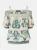 KOROSHI Blouse  crème / cyaan blauw / honing / lichtgroen