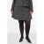 Zizzi Plus Size korte geruite A-lijn rok – grijs