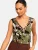 love & roses Top  lichtbruin / olijfgroen / zwart / offwhite