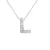 Luxeketting, alfabet in 925 sterling zilver en glanzende zirkonia met gerhodineerde afwerking