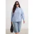 Trendyol Curve Dames Blauw Effen Lang Oversized Grote maten Sweatshirts