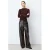 Grace & Mila imitatieleren wide leg coated broek – bruin