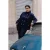 Trendyol Curve Dames Donkerblauw Effen Lang Oversized Grote maten Blazers