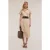 Motivi Chemisier Dress With Openwork Beige