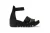 Fly London Dames BONO290FLY Zwarte Mousse Leren Sandalen Espadrille Wedges