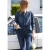 Denimblouse met lange mouwen en ruches