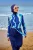 Marineblauwe, bescheiden badmode Burkini-set met volledige dekking