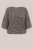 WE Fashion – Dames fijngebreide top met glittergaren – Regular fit – Donkerbruin – Katoen –