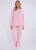 Roze gestructureerd oversized shirt met lange mouwen