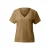 Dunne V-hals T-shirt van linnenmix met inzetstuk voor vrouwen s.Oliver