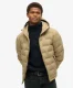 Superdry Mannen Gewatteerde Pufferjas met Capuchon Tan