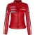 Dames lederen biker racebadges jas-Agadir