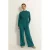 CLAUDIA BY CLAUDIA STRÄTER travelstof wide leg high waist broek petrol
