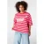 MS Mode gestreept T-shirt Plus Size met tekst – roze