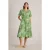 White Stuff Iris Linen Dress Green Print
