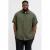 JACK & JONES PLUS SIZE regular casual overhemd met linnen donkergroen