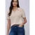 Street One Dames Effen polo met korte mouwen in Beige