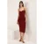 TRENDYOLMİLLA Dames Bordeaux Effen Midi Mouwloos Stijlvol/Avond Bodycon Jurken