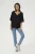 Blouse met korte mouwen Loose fit Black Deep