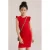 WE Fashion midi jurk rib gebreid rood