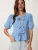 Happiness İstanbul Blouse  blauw / blauw gemêleerd / wit