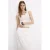 Mango viscose midi rok met linnen – wit
