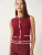 Happiness İstanbul Gebreide bodywarmer  bourgogne / wit