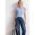 Street One Dames Shirt met korte volantmouwen in Blauw