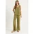 V-hals Katoenen Blouse-Broek Twee-Piece Set