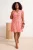 Trendyol Curve Dames Roze Bloemen Kort / Mini Kort A-lijn Grote maten Jurk