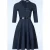 Topvintage exclusive ~ Arinde Pinstipe swing jurk in marineblauw