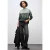Street One Dames Sweat met jacquard in kleurblok in Groen