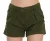 PLEIN SUD Groene Midden Taille 100% Katoenen Mini Shorts