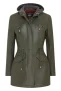 Groene, halflange parka met capuchon voor dames – Oakengates