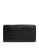 Zwart Leren Logo Plaque Zip Around Continental Portemonnee