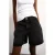 TOPSHOP denim high waist short black denim