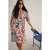 White Stuff Ash Linen Dress Coral Print